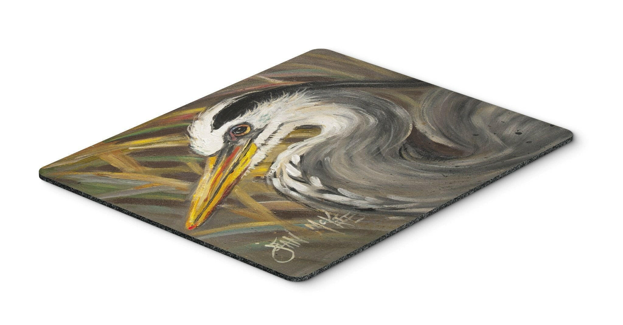 Blue Heron Mouse Pad, Heat Resistant Trivet Hot Pad , Non Slip Rubber Desk Mat, Kitchen Counter Protector, Home Office Decor Gift