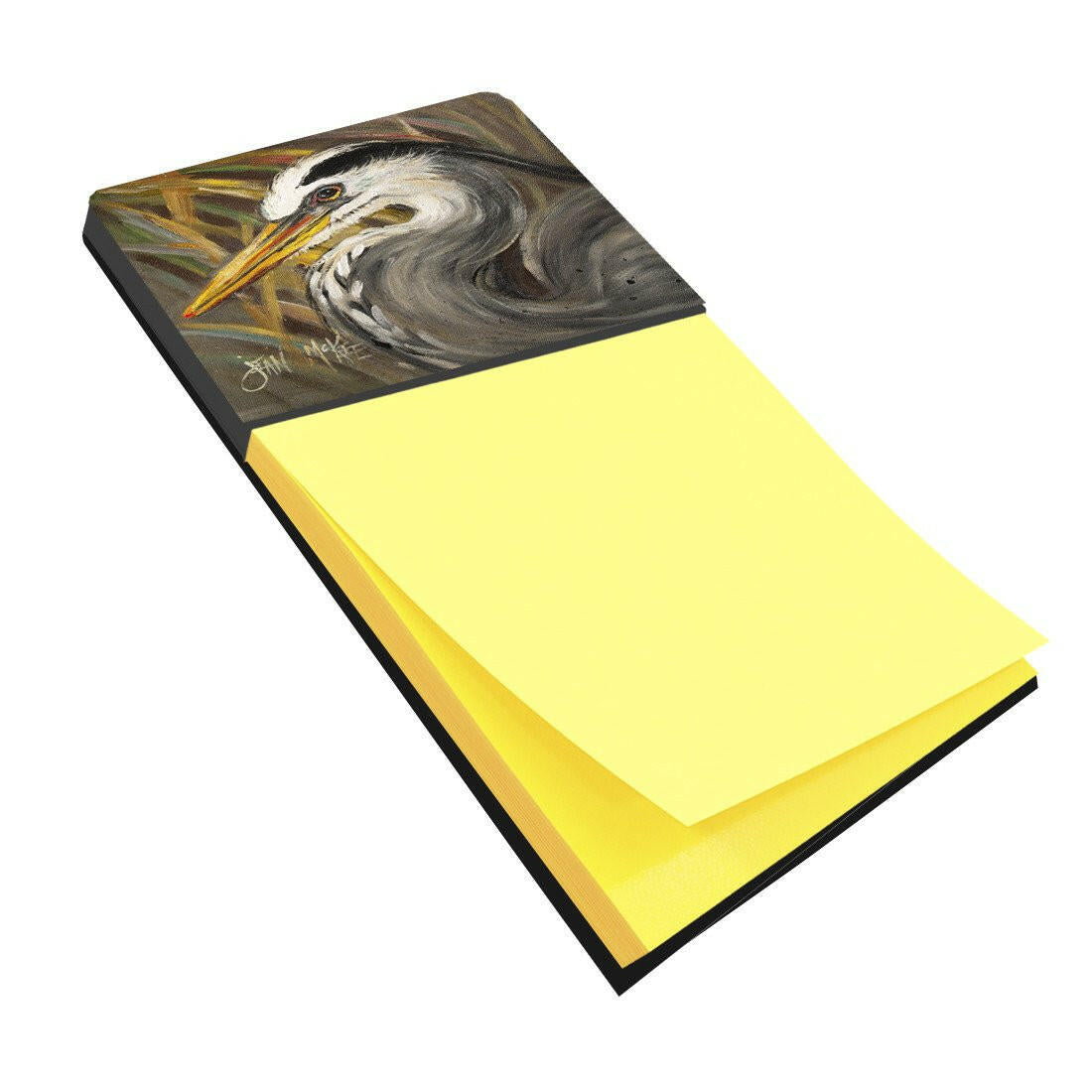 Blue Heron Watercolor Sticky Note Holder Refillable Dispenser Desk Accessory 3x3 Pad Gift