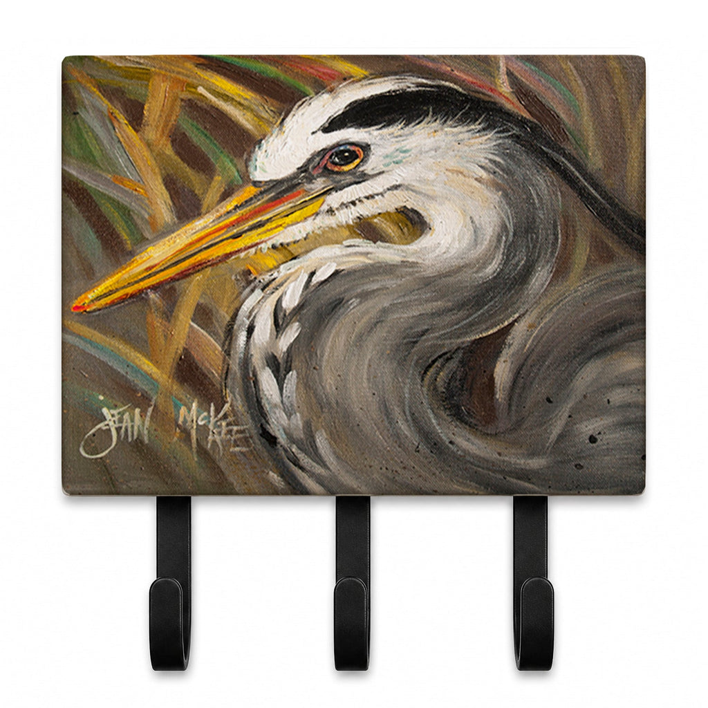 Blue Heron Leash or Key Holder Wall Hooks, Coat Rack Wall Mount, for Hanging Keys, Towels, Aprons, Leashes