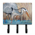 Blue Heron in the reeds Leash or Key Holder Wall Hooks, Coat Rack Wall Mount, for Hanging Keys, Towels, Aprons, Leashes