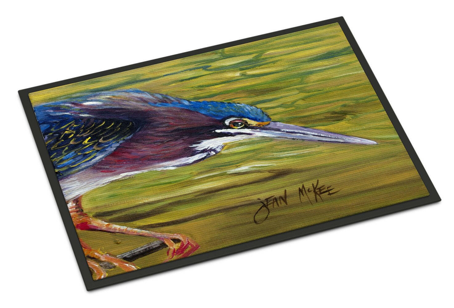 Green Heron Doormat Indoor Outdoor 18H X 27W Front Door Mat Rugs for Entryway, Non Slip Washable
