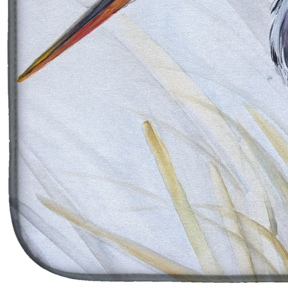 Blue Heron Frog hunting Dish Drying Mat Absorbent Dish Drying Mat Pad for Kitchen Counter Dish Drainer Mat for Countertop, 14 x 21", Multicolor