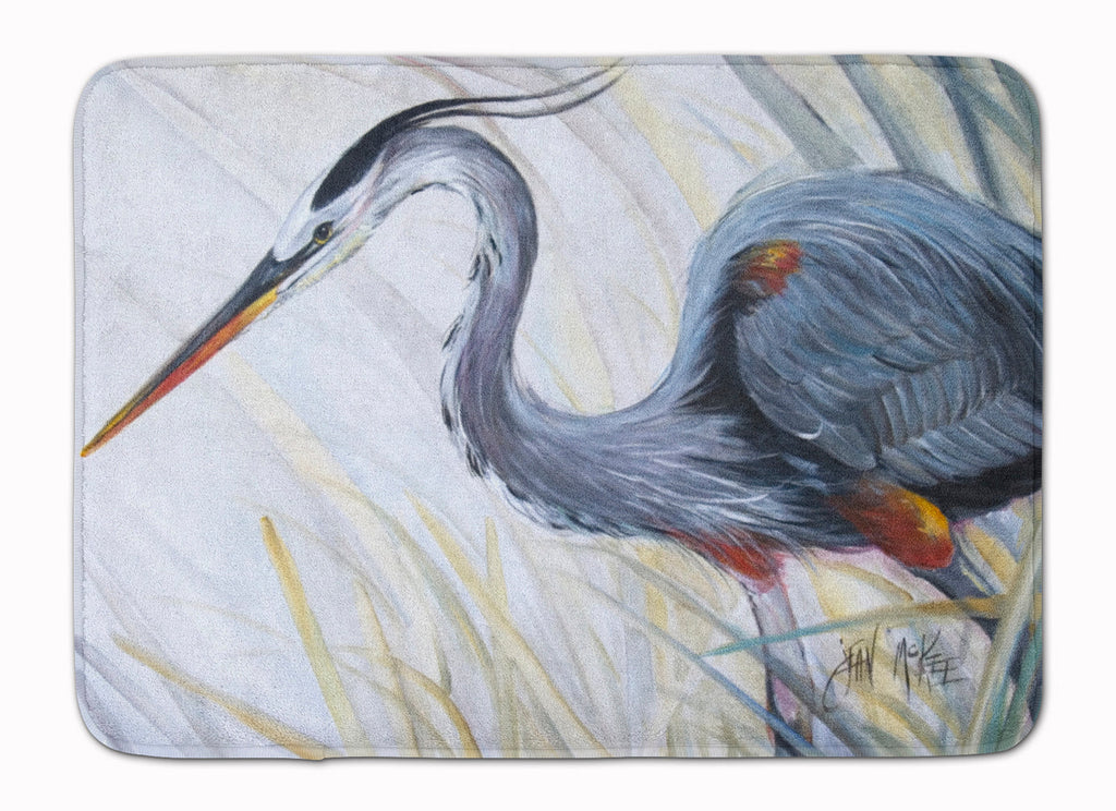 Blue Heron Frog hunting Memory Foam Kitchen Mat Machine Washable Anti-Fatigue Cushion Comfort Bath or Kitchen Rug