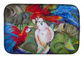 Menage-a-trois Parrots Dish Drying Mat Absorbent Dish Drying Mat Pad for Kitchen Counter Dish Drainer Mat for Countertop, 14 x 21", Multicolor