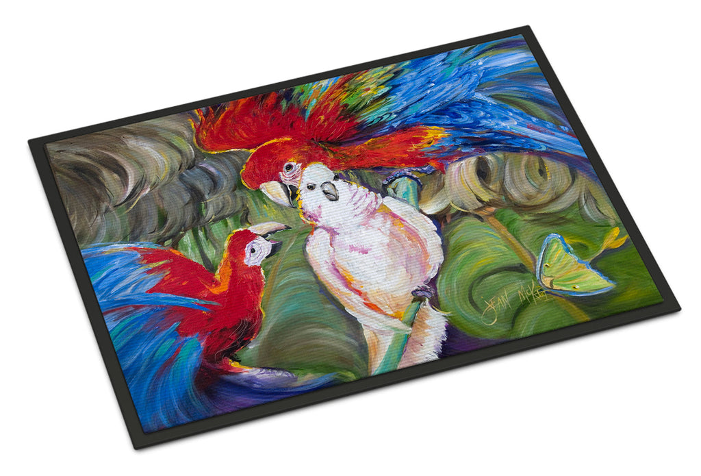 Menage-a-trois Parrots Doormat Indoor Outdoor 24H X 36W Front Door Mat Rugs for Entryway, Non Slip Washable Low Pile,