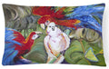 Menage-a-trois Parrots Decorative Throw Pillow 12x16 Indoor Outdoor Accent Cushion, Fabric Cover with Insert for Sofa, Bed, Porch & Living Room