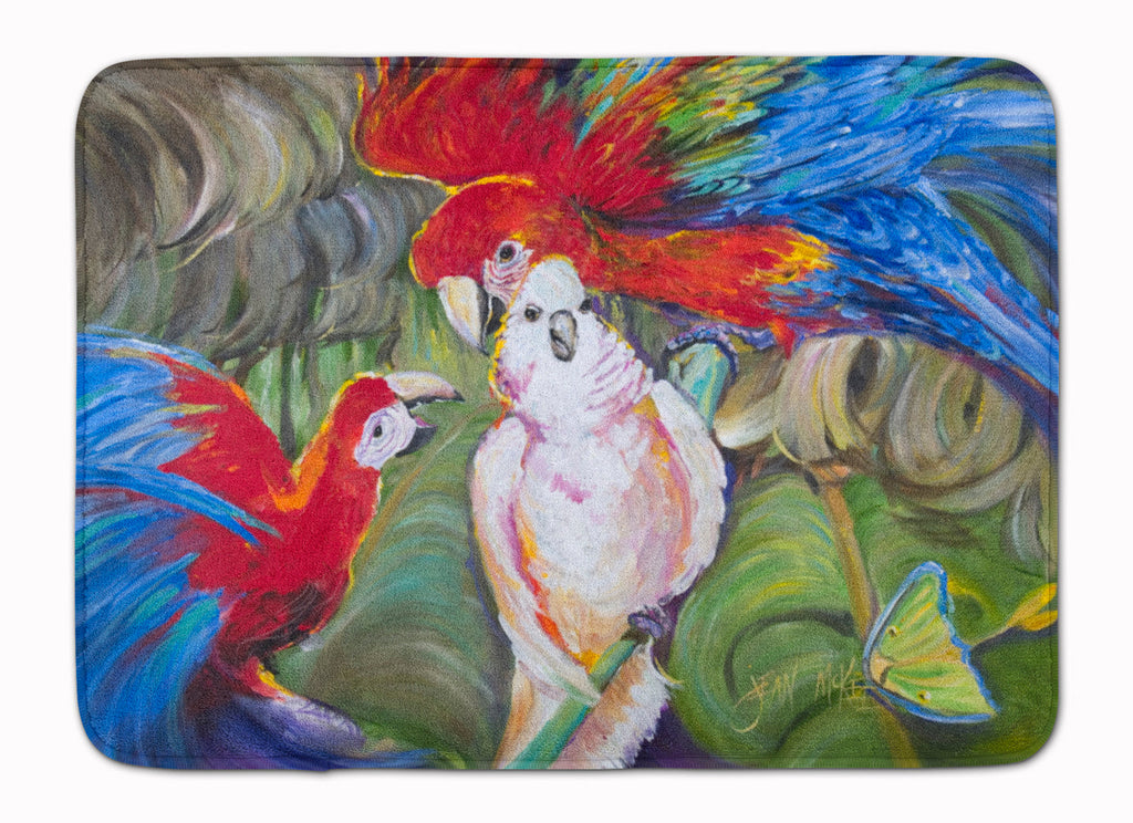 Menage-a-trois Parrots Memory Foam Kitchen Mat Machine Washable Anti-Fatigue Cushion Comfort Bath or Kitchen Rug