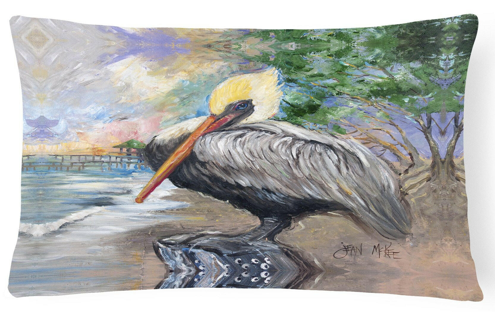 Pelican Bay Decorative Throw Pillow 12x16 Indoor Outdoor Accent Cushion, Fabric Cover with Insert for Sofa, Bed, Porch & Living Room