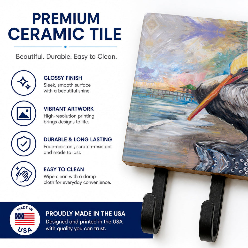Pelican Bay Leash or Key Holder Wall Hooks, Coat Rack Wall Mount, for Hanging Keys, Towels, Aprons, Leashes