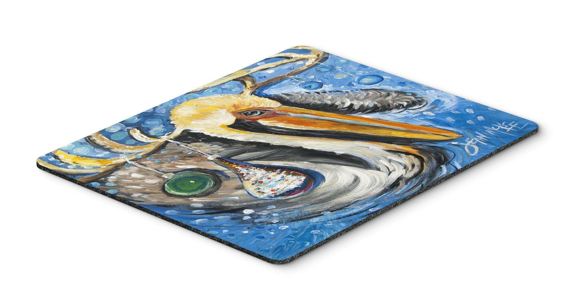 Pelican Dressed as a Reindeer Mouse Pad, Heat Resistant Trivet Hot Pad , Non Slip Rubber Desk Mat, Kitchen Counter Protector, Home Office Decor Gift