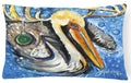 Pelican Dressed as a Reindeer Decorative Throw Pillow 12x16 Indoor Outdoor Accent Cushion, Fabric Cover with Insert for Sofa, Bed, Porch & Living Room