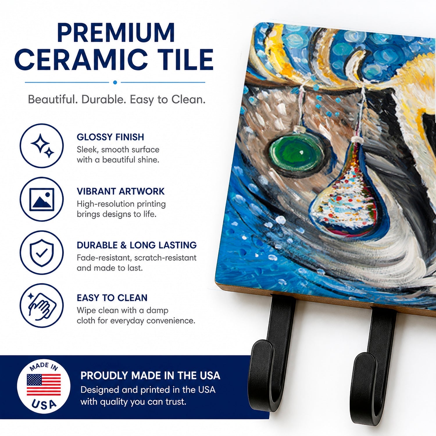 Pelican Dressed as a Reindeer Leash or Key Holder Wall Hooks, Coat Rack Wall Mount, for Hanging Keys, Towels, Aprons, Leashes