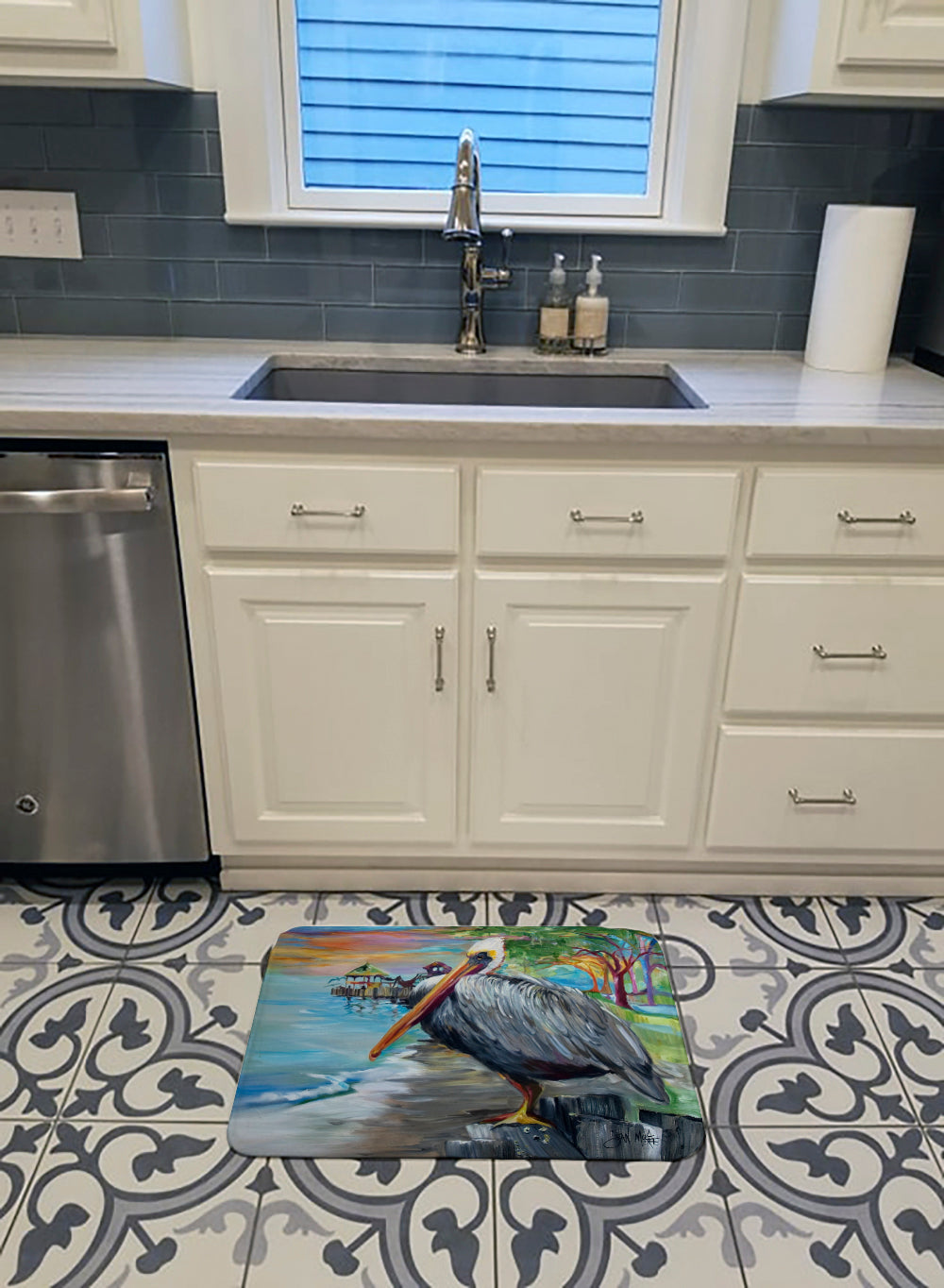 Pelican view Memory Foam Kitchen Mat Machine Washable Anti-Fatigue Cushion Comfort Bath or Kitchen Rug