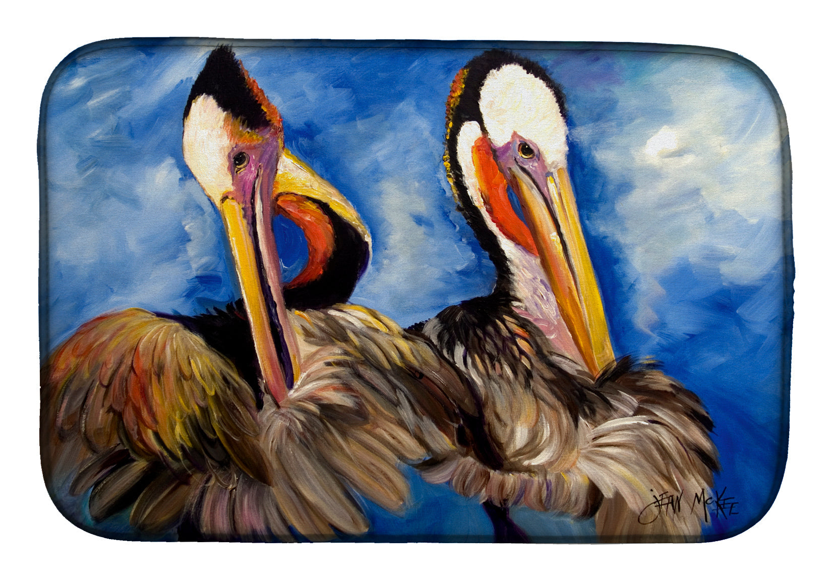 Pelican Brothers Dish Drying Mat Absorbent Dish Drying Mat Pad for Kitchen Counter Dish Drainer Mat for Countertop, 14 x 21", Multicolor