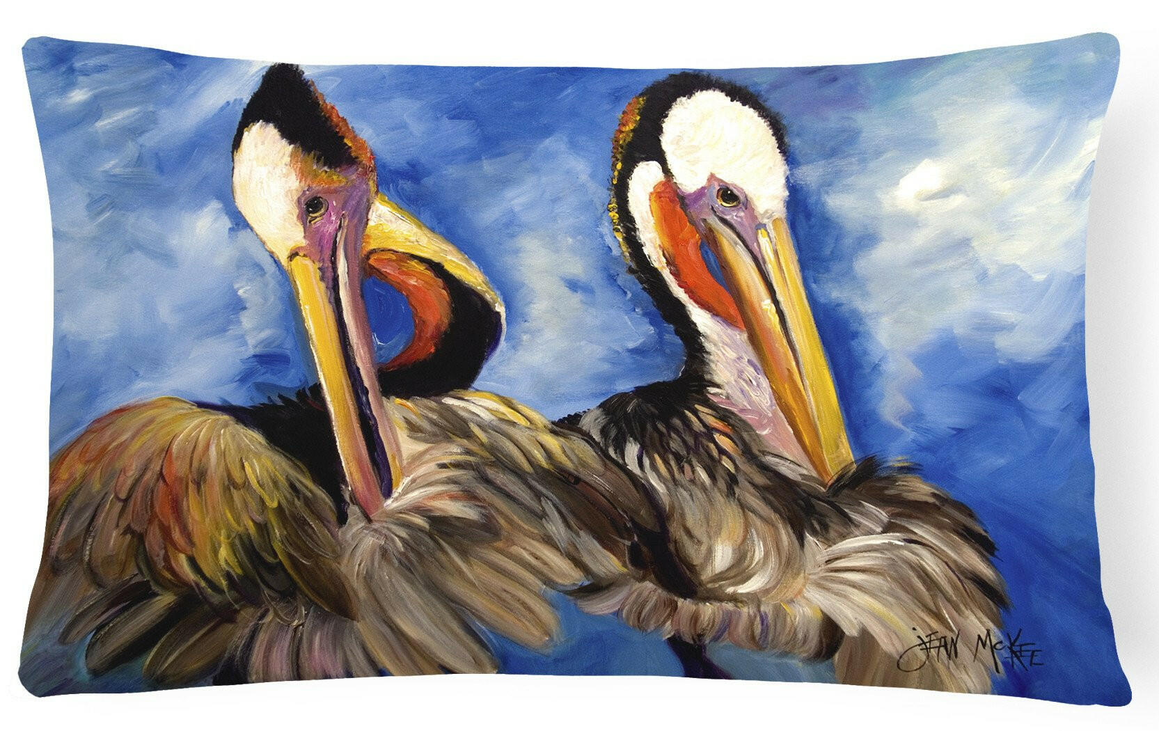 Pelican Brothers Decorative Throw Pillow 12x16 Indoor Outdoor Accent Cushion, Fabric Cover with Insert for Sofa, Bed, Porch & Living Room
