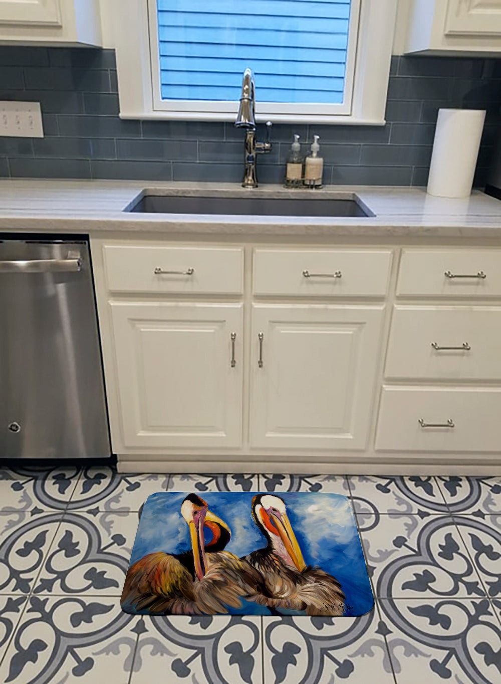 Pelican Brothers Memory Foam Kitchen Mat Machine Washable Anti-Fatigue Cushion Comfort Bath or Kitchen Rug