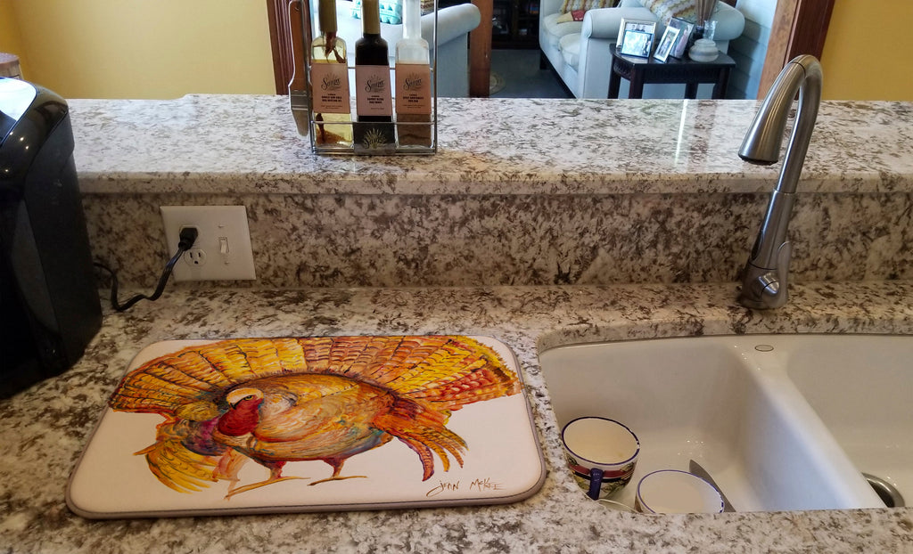 Turkey Dish Drying Mat Absorbent Dish Drying Mat Pad for Kitchen Counter Dish Drainer Mat for Countertop, 14 x 21", Multicolor