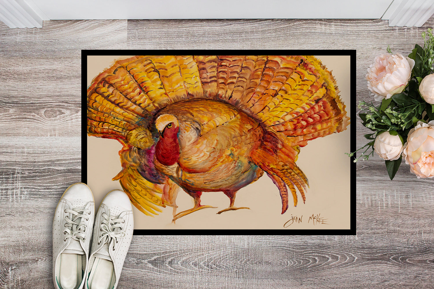 Turkey Doormat Indoor Outdoor 24H X 36W Front Door Mat Rugs for Entryway, Non Slip Washable Low Pile,