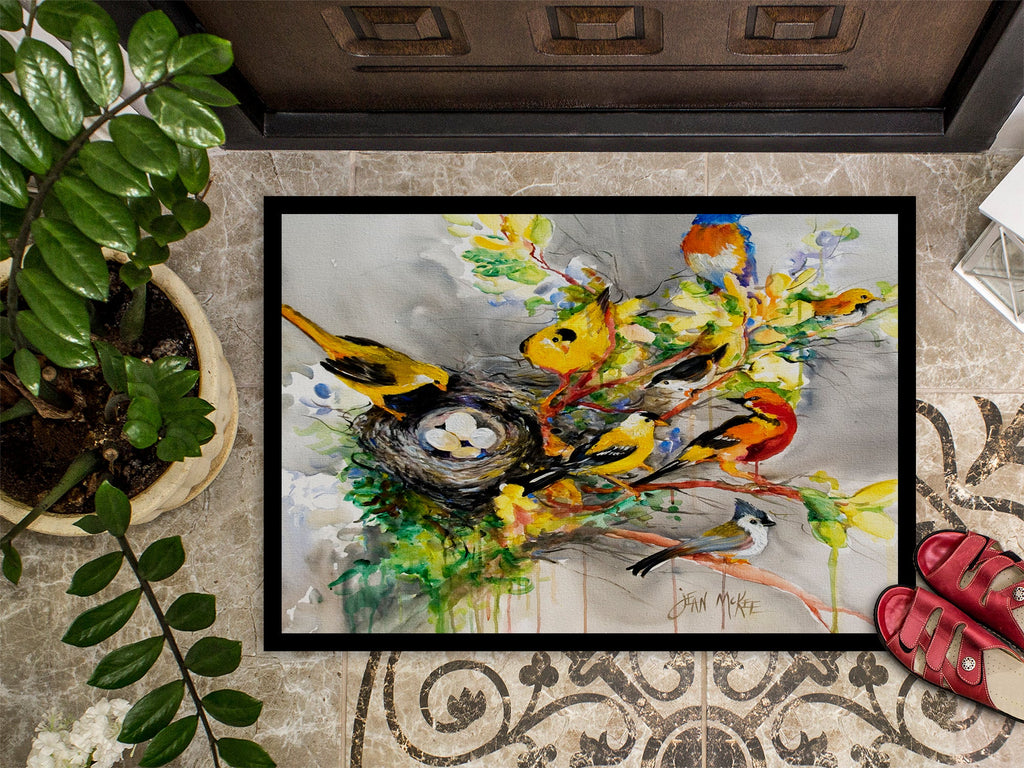 Spring Birds Doormat Indoor Outdoor 24H X 36W Front Door Mat Rugs for Entryway, Non Slip Washable Low Pile,