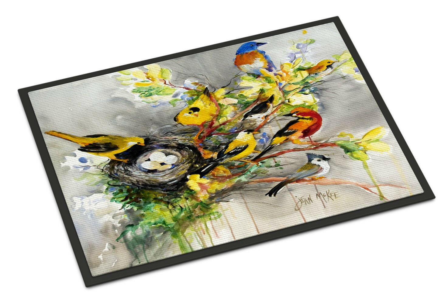 Spring Birds Doormat Indoor Outdoor 18H X 27W Front Door Mat Rugs for Entryway, Non Slip Washable