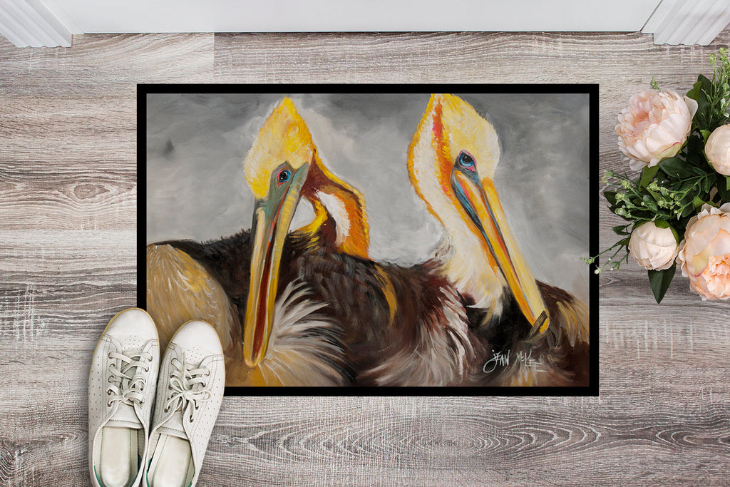 Pelicans Preening Doormat Indoor Outdoor 24H X 36W Front Door Mat Rugs for Entryway, Non Slip Washable Low Pile,