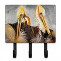 Pelicans Preening Leash or Key Holder Wall Hooks, Coat Rack Wall Mount, for Hanging Keys, Towels, Aprons, Leashes