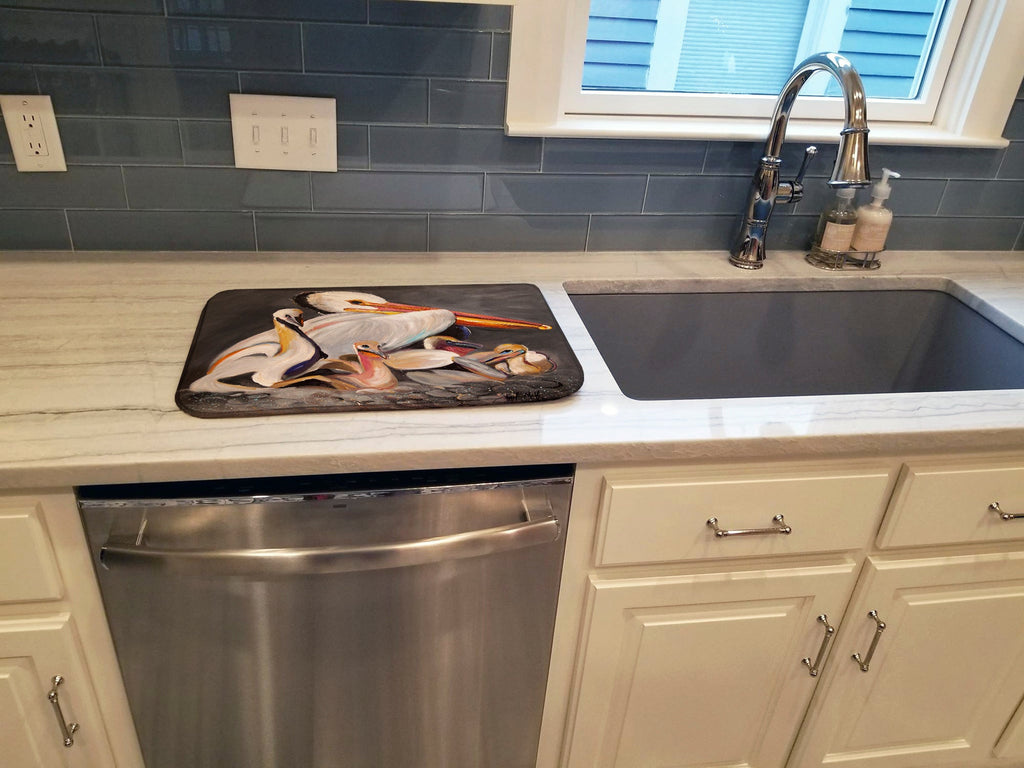 White Pelicans Dish Drying Mat Absorbent Dish Drying Mat Pad for Kitchen Counter Dish Drainer Mat for Countertop, 14 x 21", Multicolor