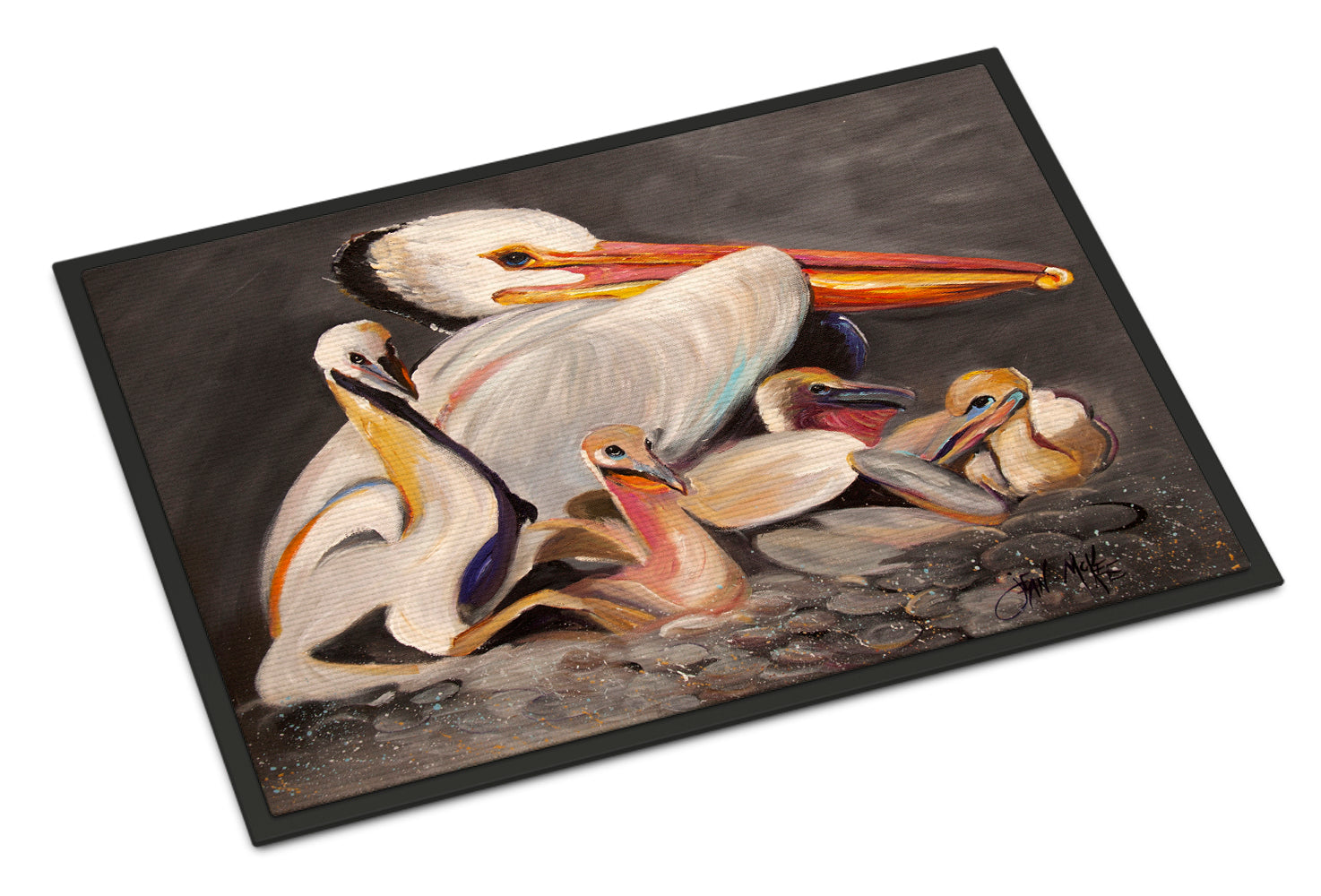 White Pelicans Doormat Indoor Outdoor 24H X 36W Front Door Mat Rugs for Entryway, Non Slip Washable Low Pile,
