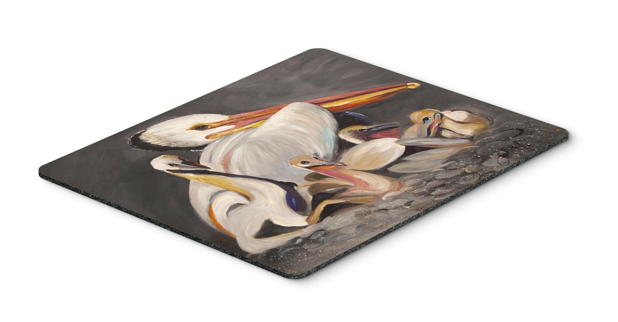 White Pelicans Mouse Pad, Heat Resistant Trivet Hot Pad , Non Slip Rubber Desk Mat, Kitchen Counter Protector, Home Office Decor Gift
