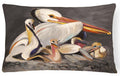 White Pelicans Decorative Throw Pillow 12x16 Indoor Outdoor Accent Cushion, Fabric Cover with Insert for Sofa, Bed, Porch & Living Room