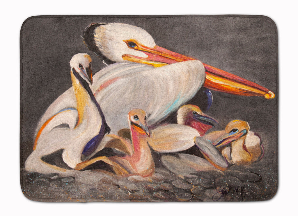 White Pelicans Memory Foam Kitchen Mat Machine Washable Anti-Fatigue Cushion Comfort Bath or Kitchen Rug