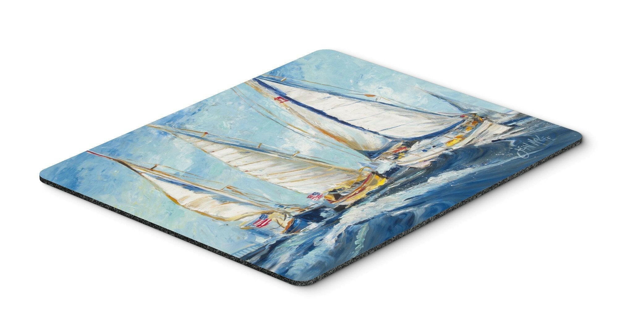 Roll me over Sailboats Mouse Pad, Heat Resistant Trivet Hot Pad , Non Slip Rubber Desk Mat, Kitchen Counter Protector, Home Office Decor Gift