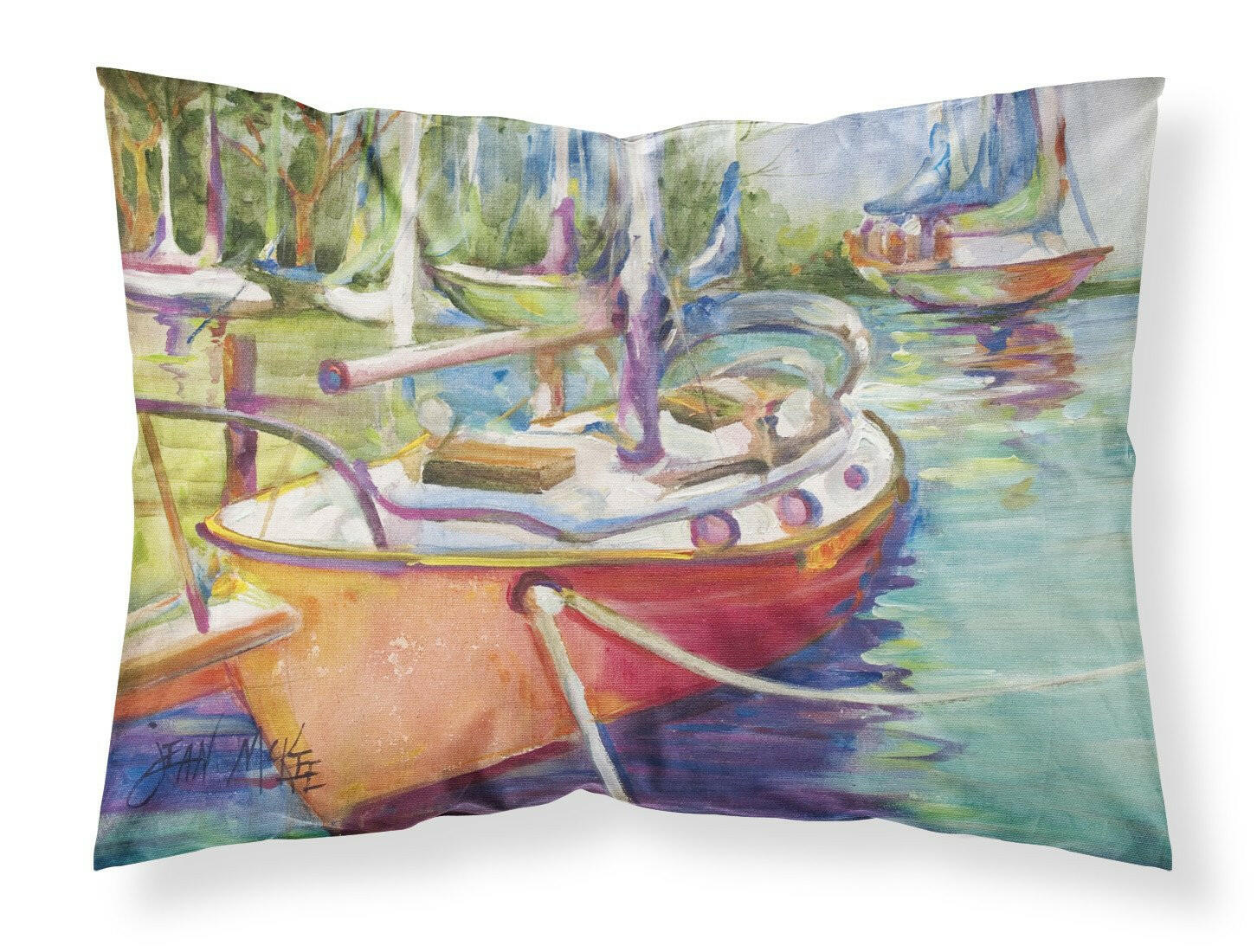 Red Sailboat Standard Pillowcase Lightweight Super Soft Easy Care Decorative Artwork Pillowcase, Standard
