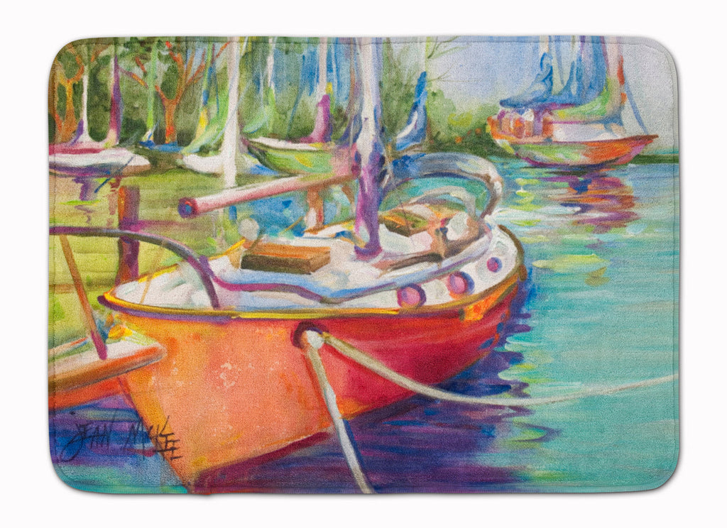 Red Sailboat Memory Foam Kitchen Mat Machine Washable Anti-Fatigue Cushion Comfort Bath or Kitchen Rug