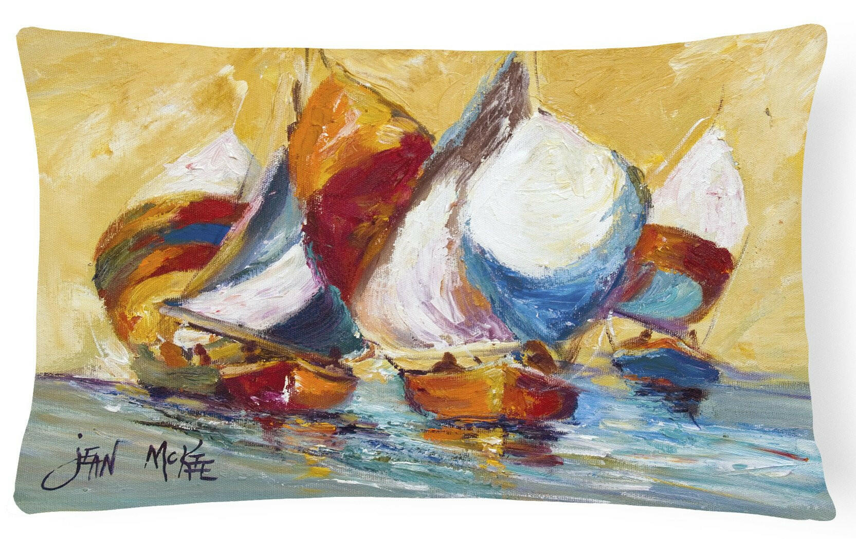 Boat Race Decorative Throw Pillow 12x16 Indoor Outdoor Accent Cushion, Fabric Cover with Insert for Sofa, Bed, Porch & Living Room