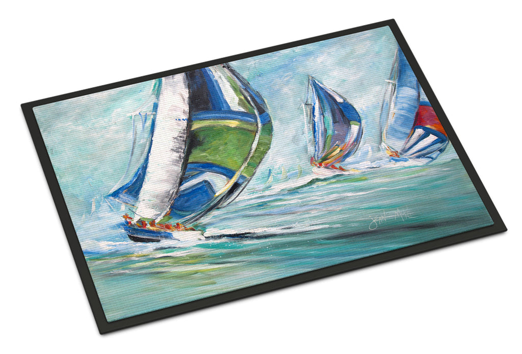 Boat Race Doormat Indoor Outdoor 24H X 36W Front Door Mat Rugs for Entryway, Non Slip Washable Low Pile,