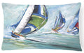Boat Race Decorative Throw Pillow 12x16 Indoor Outdoor Accent Cushion, Fabric Cover with Insert for Sofa, Bed, Porch & Living Room