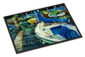 Night on the Docks Sailboat Doormat Indoor Outdoor 24H X 36W Front Door Mat Rugs for Entryway, Non Slip Washable Low Pile,