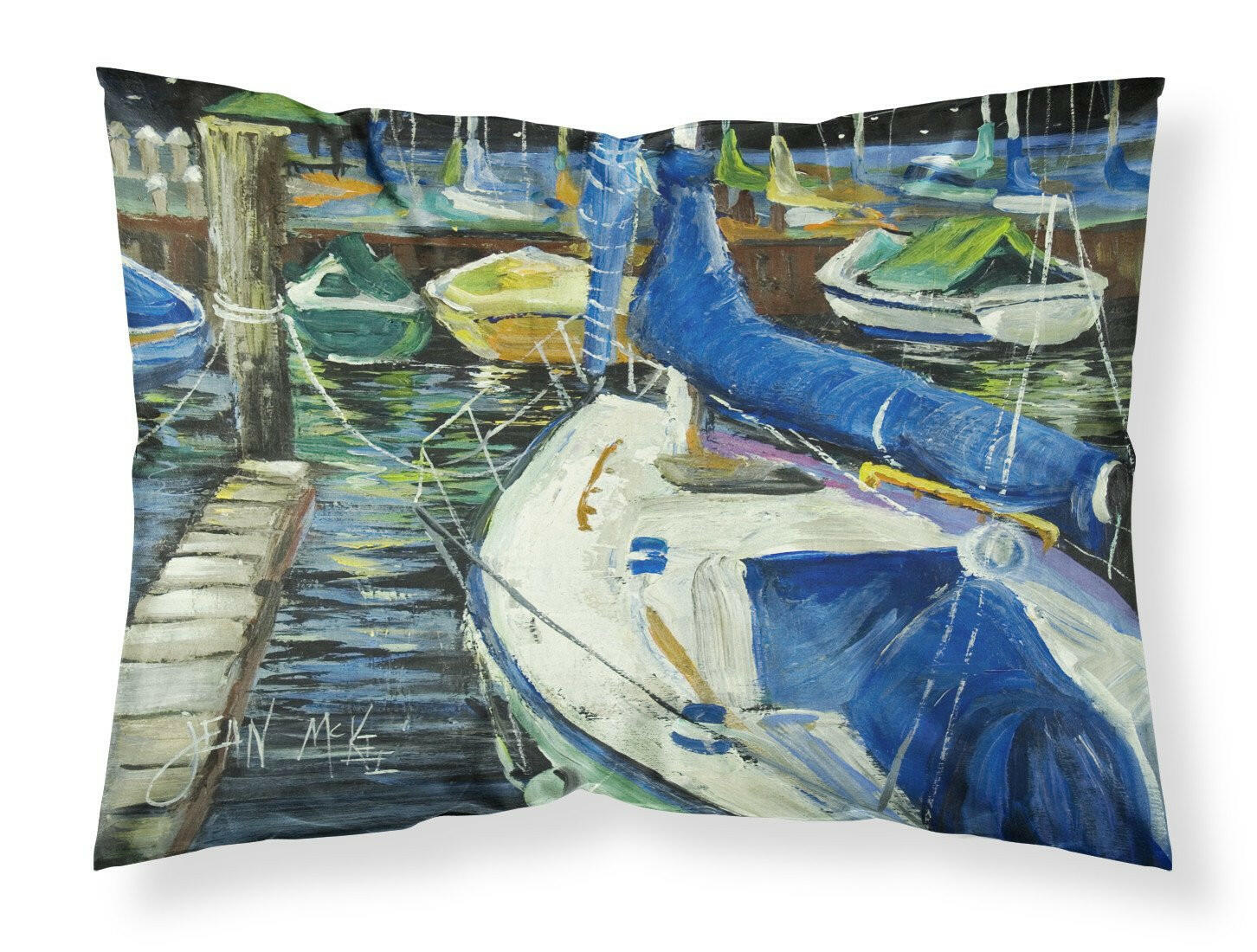 Night on the Docks Sailboat Standard Pillowcase Lightweight Super Soft Easy Care Decorative Artwork Pillowcase, Standard