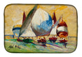Bimini Sails Sailboat Dish Drying Mat Absorbent Dish Drying Mat Pad for Kitchen Counter Dish Drainer Mat for Countertop, 14 x 21", Multicolor