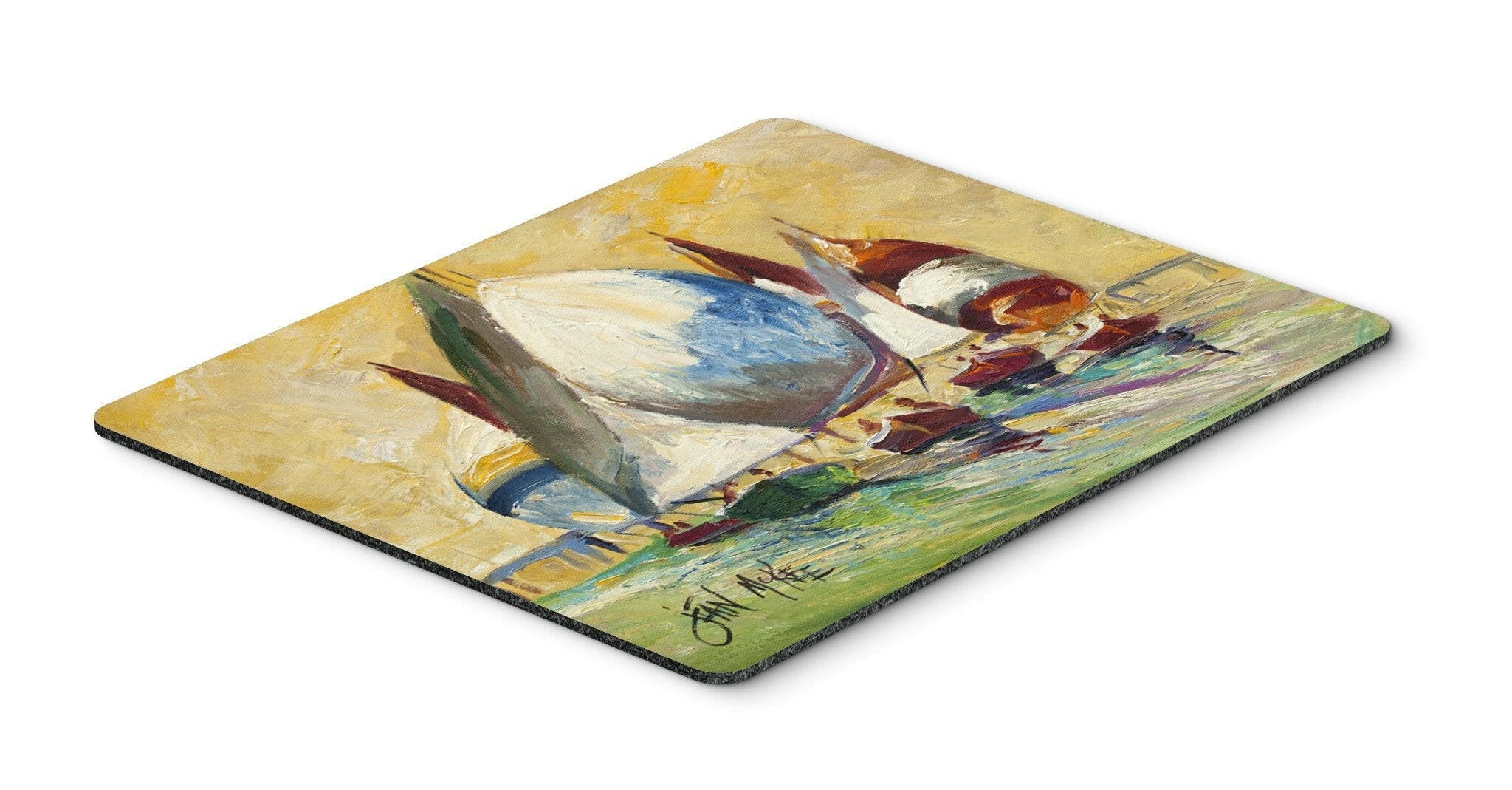 Bimini Sails Sailboat Mouse Pad, Heat Resistant Trivet Hot Pad , Non Slip Rubber Desk Mat, Kitchen Counter Protector, Home Office Decor Gift