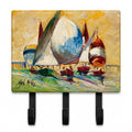 Bimini Sails Sailboat Leash or Key Holder Wall Hooks, Coat Rack Wall Mount, for Hanging Keys, Towels, Aprons, Leashes