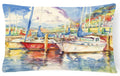 Three Boats Sailboats Decorative Throw Pillow 12x16 Indoor Outdoor Accent Cushion, Fabric Cover with Insert for Sofa, Bed, Porch & Living Room