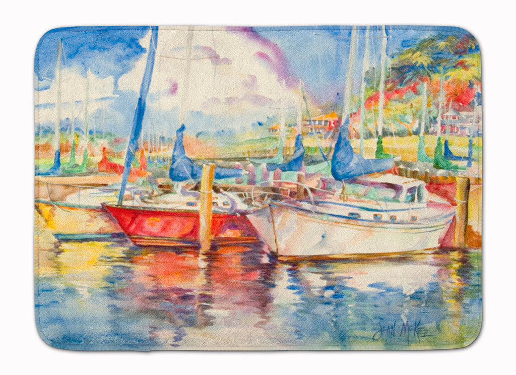 Three Boats Sailboats Memory Foam Kitchen Mat Machine Washable Anti-Fatigue Cushion Comfort Bath or Kitchen Rug