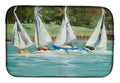 Sailboats on the bay Dish Drying Mat Absorbent Dish Drying Mat Pad for Kitchen Counter Dish Drainer Mat for Countertop, 14 x 21", Multicolor