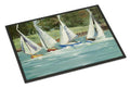 Sailboats on the bay Doormat Indoor Outdoor 18H X 27W Front Door Mat Rugs for Entryway, Non Slip Washable