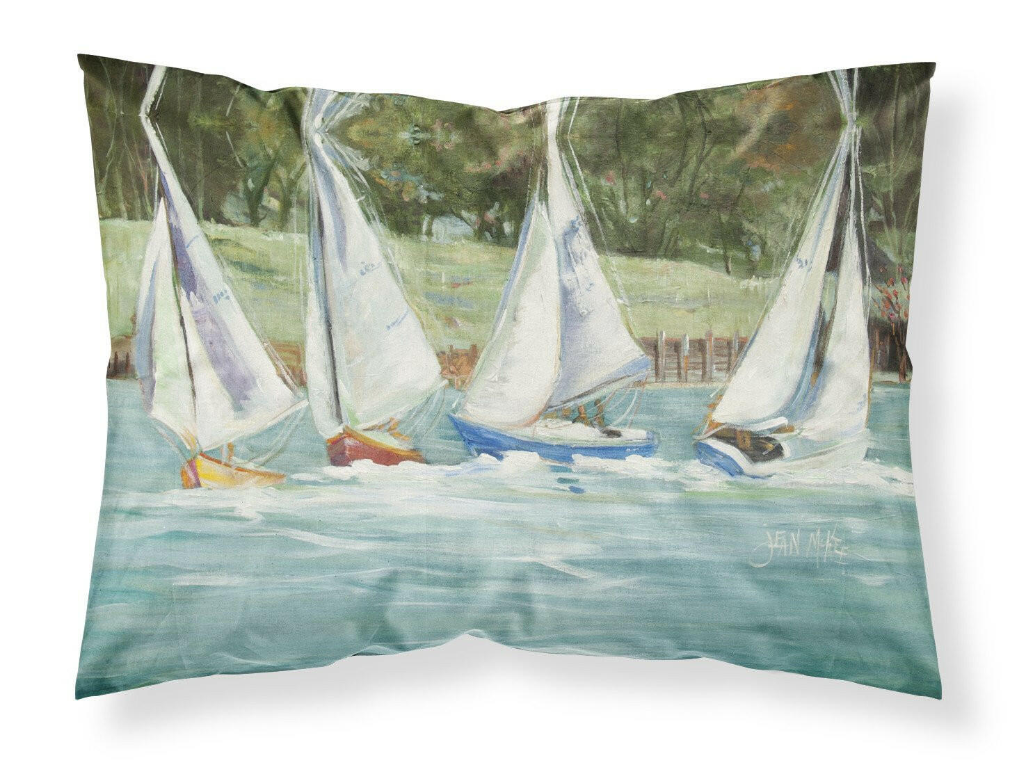 Sailboats on the bay Standard Pillowcase Lightweight Super Soft Easy Care Decorative Artwork Pillowcase, Standard