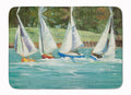 Sailboats on the bay Memory Foam Kitchen Mat Machine Washable Anti-Fatigue Cushion Comfort Bath or Kitchen Rug