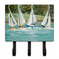 Sailboats on the bay Leash or Key Holder Wall Hooks, Coat Rack Wall Mount, for Hanging Keys, Towels, Aprons, Leashes
