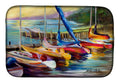 Sailboats at sunset Dish Drying Mat Absorbent Dish Drying Mat Pad for Kitchen Counter Dish Drainer Mat for Countertop, 14 x 21", Multicolor